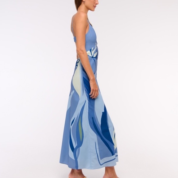 Abercrombie & Fitch Blue Floral Print Maxi Dress - Picture 2 of 4